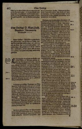 Eine Predigt/ D. Mart. Luth. Augustiner/ Von zweyerley Gerechtigkeit 1520.