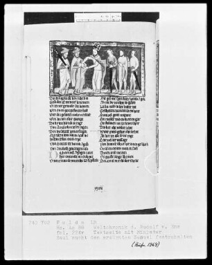 Rudolf von Ems, Weltchronik — Saul sucht den erzürnten Samuel festzuhalten, Folio 224verso