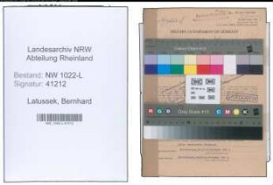 Entnazifizierung Bernhard Latussek , geb. 30.01.1900 (Bahnbeamter)