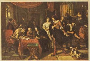 Jan Steen 1626-1679 - Het Huwelijkscontract [R]