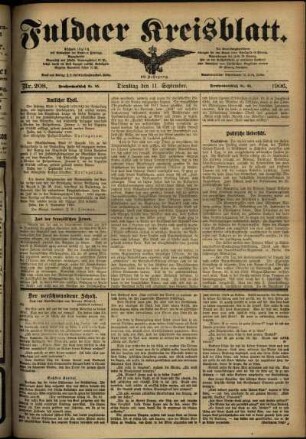 Ausgabe vom Dienstag, den 11. September 1906.