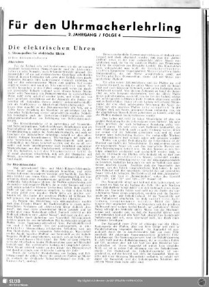 Die elektrischen Uhren (5.)