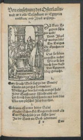 Von einsetzung des Osterlambs und wie alle Erstgeburt in Egypten umbkam ...