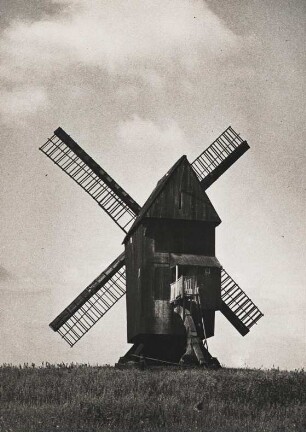 Mark Brandenburg. Ansicht einer Bockwindmühle im Havelland
