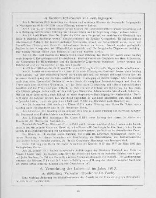 6. Vermehrung der Lehrmittel im Jahre 1910.