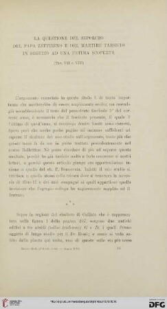 16: La questione del sepolcro del papa Zeffirino e del martire Tarsicio in seguito ad una ultima scoperta
