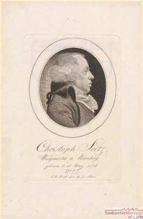 Christoph Seitz, Waagmeister in Nürnberg; geb. 16. März 1758