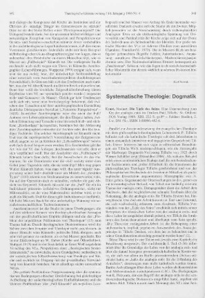 Systematische Theologie: Dogmatik