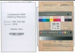 Entnazifizierung Artur Vehlow , geb. 18.09.1893 (Beamter)