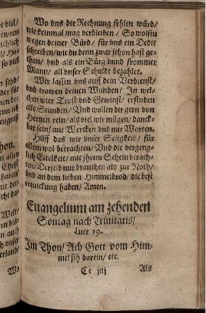 Evangelium am zehenden Sontag nach Trinitatis/ Luce 19.