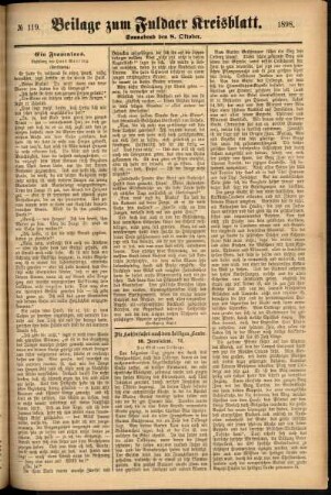 Zweite Ausgabe vom Samstag, den 08. Oktober 1898.
