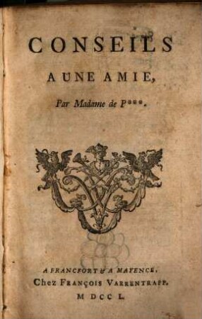 Conseils à une amie
