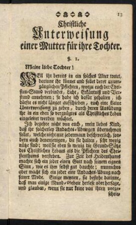 13-48, Christliche Unterweisung einer Mutter für ihre Tochter.