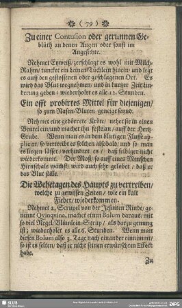 Ein offt probirtes Mittel für diejenigen, so zum Nasen-Bluten geneigt seynd