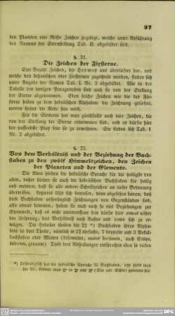 § 21. Die Zeichen der Fixsterne