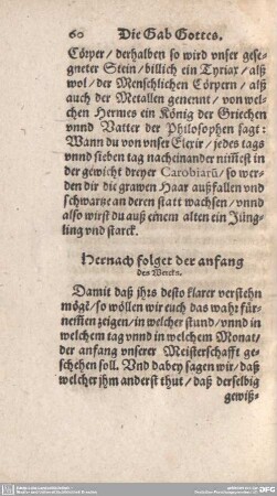 Hernach folget der anfang des Wercks.