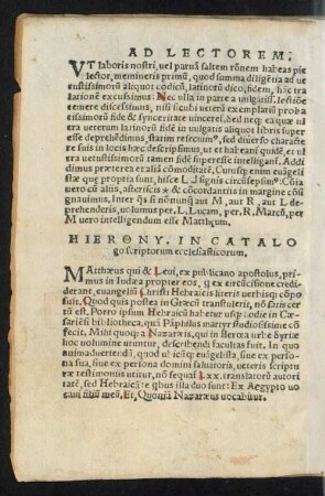 Hierony. In Catalogo scriptorum ecclesiasticorum.