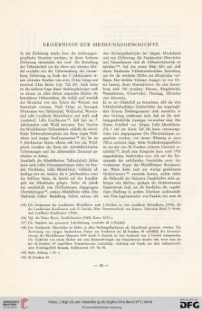 Ergebnisse zur Siedlungsgeschichte