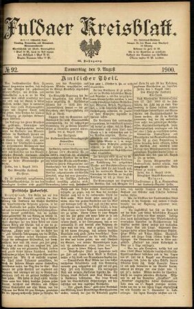 Ausgabe vom Donnerstag, den 09. August 1900.