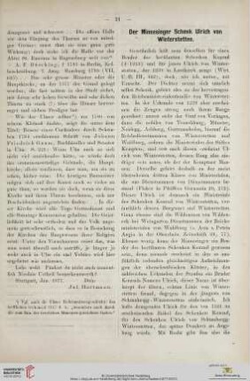 Der Minnesinger Schenk Ulrich von Winterstetten