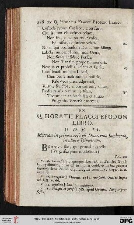 Ex Q. Horatii Flacci Epodon Libro