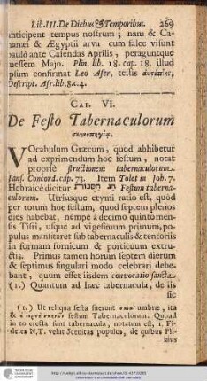 CAP. VI. De Festo Tabernaculorum ...
