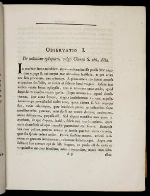 Observatio I. - Observatio VI.