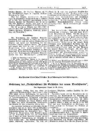 Gründung des "Reichsinstituts für Geschichte des neuen Deutschlands" : [Nichtamtlicher Teil]