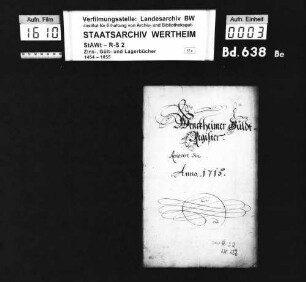 Wenkheimer Gültregister, renoviert anno 1715 (mit Namensregister)
