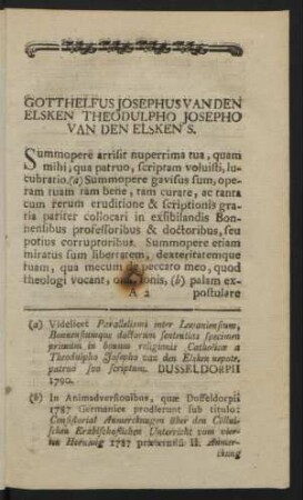 Gotthelfus Josephus Van Den Elsken Theodulpho Josepho Van Den Elsken S.