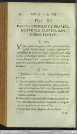 Cap. XX. Partus Difficilis Et Praeternaturalis Propter Sanguinis Fluxum