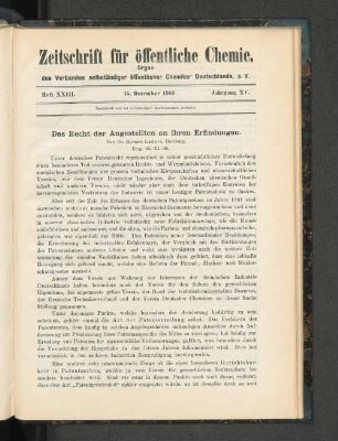 Heft XXIII. 15. Dezember 1909. Jahrgang XV.