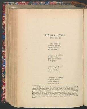 Himno a Satan : (De Carducci)