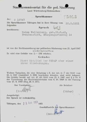Wollenberg, Heinz