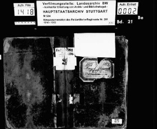 Kriegsstammrolle der Leichten Munitionskolonne Nr. 1105