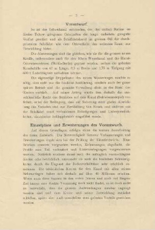 Vorentwurf ; Einzelpläne und Erweiterungen des Vorentwurfs