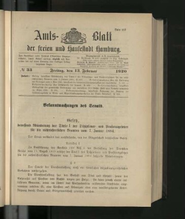 No. 33, 13. Februar 1920