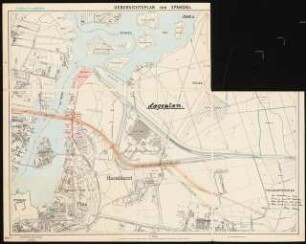 Verkehrsverbindung über die Havel, Berlin-Spandau Schinkelwettbewerb 1931: Lageplan 1:5000