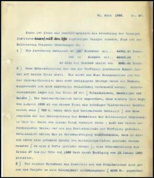 Bericht des ersten Sekretars an das General-Sekretariat