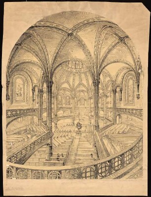 Emmauskirche, Berlin-Kreuzberg: Perspektivische Innenansicht