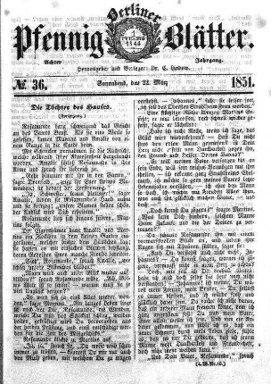 No. 36, Sonnabend,den 22. März.