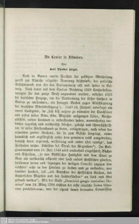 Die Censur in Altbaiern