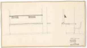 Hochschulbibliothek, Karlsruhe Neubau: Leuchte Lesetisch und Fensternische, 1:10