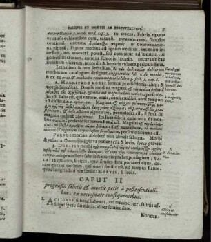 Caput II prognosin salutis & mortis petit a postessentialibus, ex necessitate consequentibus