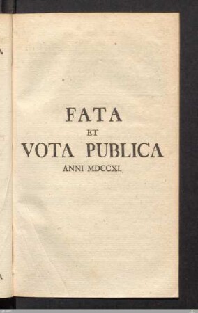 Fata et vota publica