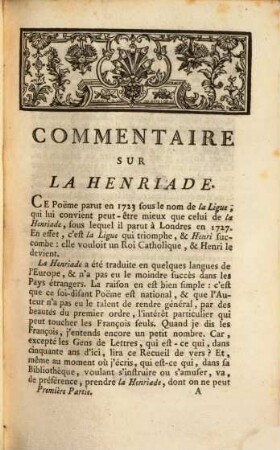 Commentaire Sur La Henriade. 1