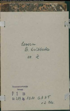 Zivilstandsregister der evangelischen Gemeinde Levern, Kreis Lübbecke (GAHT 1811) (Gemeinde: Evangelische Gemeinde Levern)