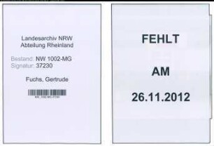 Entnazifizierung Gertrude Fuchs , geb. 14.07.1912 (Angestellte)