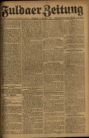 Ausgabe vom Mittwoch, den 22. Oktober 1919.
