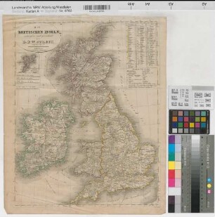 Weltatlas Großbritannien 1829/30 15 geogr. Meilen = 5,1 cm 47,5 x 37 J. C. Hinrichsche Buchhandlung, Leipzig Benkhausen